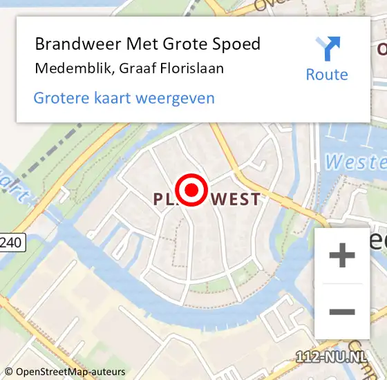 Locatie op kaart van de 112 melding: Brandweer Met Grote Spoed Naar Medemblik, Graaf Florislaan op 26 januari 2020 00:56