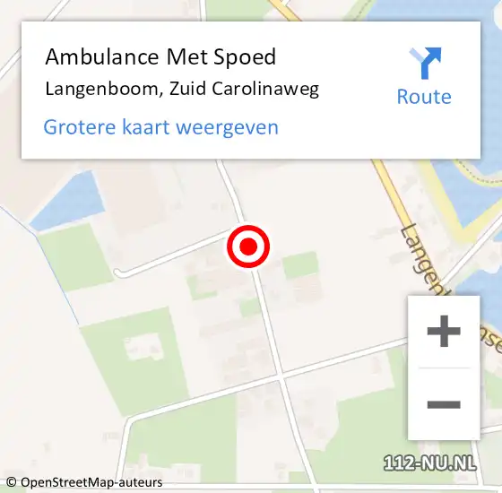 Locatie op kaart van de 112 melding: Ambulance Met Spoed Naar Langenboom, Zuid Carolinaweg op 26 januari 2020 01:19