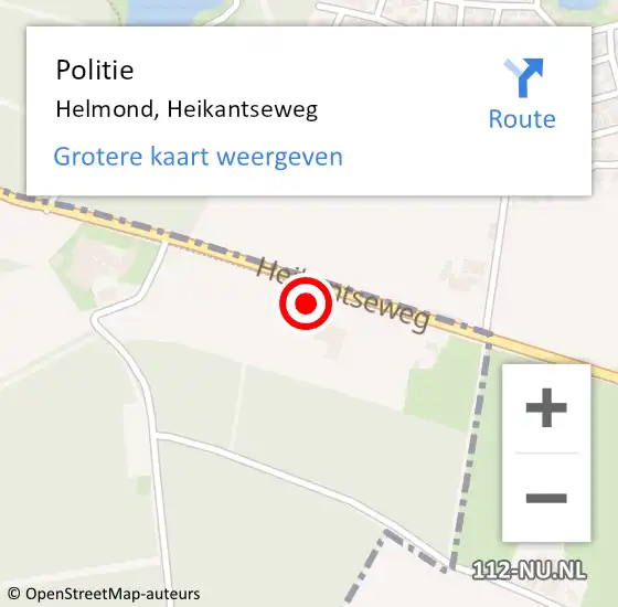 Locatie op kaart van de 112 melding: Politie Helmond, Heikantseweg op 26 januari 2020 02:42