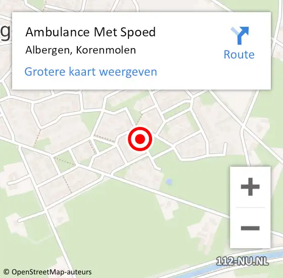 Locatie op kaart van de 112 melding: Ambulance Met Spoed Naar Albergen, Korenmolen op 26 januari 2020 07:25