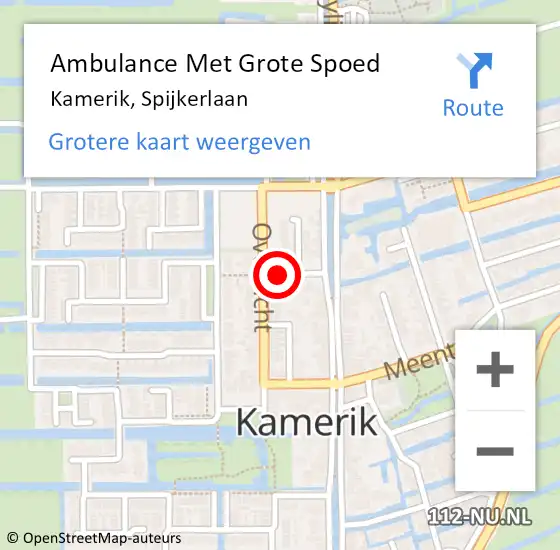 Locatie op kaart van de 112 melding: Ambulance Met Grote Spoed Naar Kamerik, Spijkerlaan op 26 januari 2020 08:59