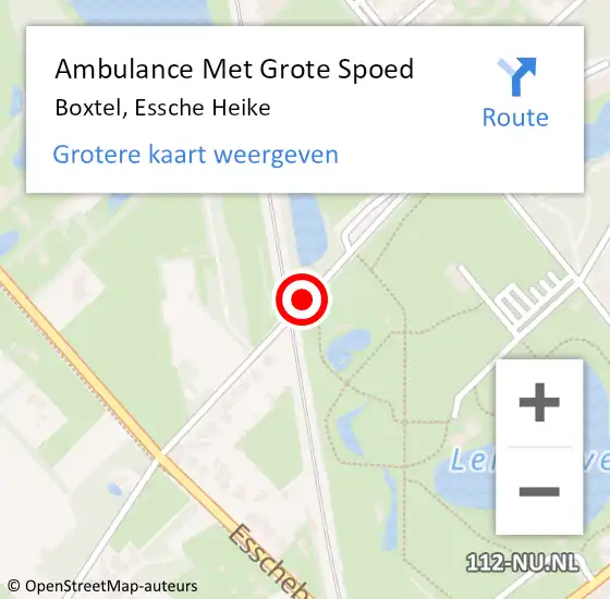 Locatie op kaart van de 112 melding: Ambulance Met Grote Spoed Naar Boxtel, Essche Heike op 26 januari 2020 11:33