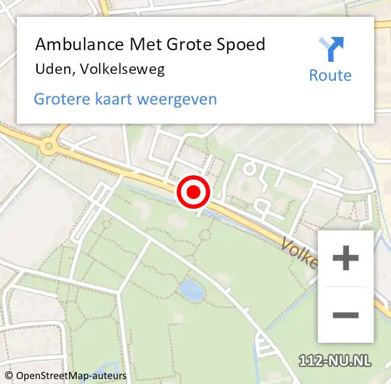 Locatie op kaart van de 112 melding: Ambulance Met Grote Spoed Naar Uden, Volkelseweg op 26 januari 2020 11:56