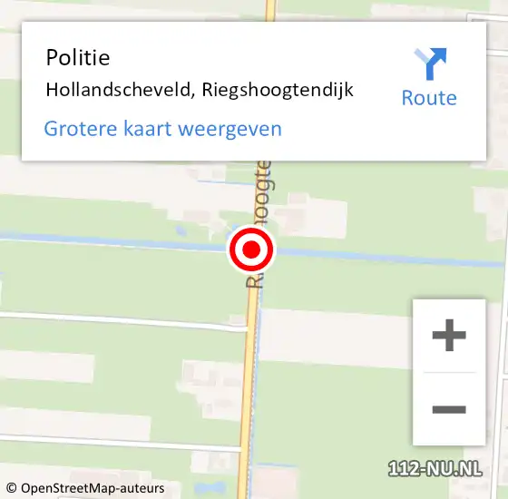 Locatie op kaart van de 112 melding: Politie Hollandscheveld, Riegshoogtendijk op 26 januari 2020 12:48