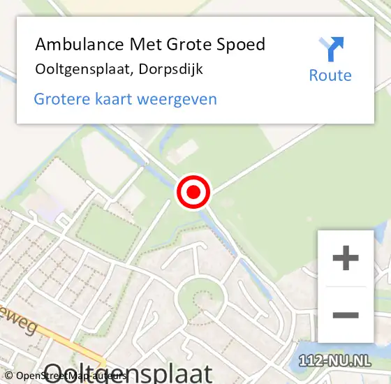 Locatie op kaart van de 112 melding: Ambulance Met Grote Spoed Naar Ooltgensplaat, Dorpsdijk op 26 januari 2020 16:30