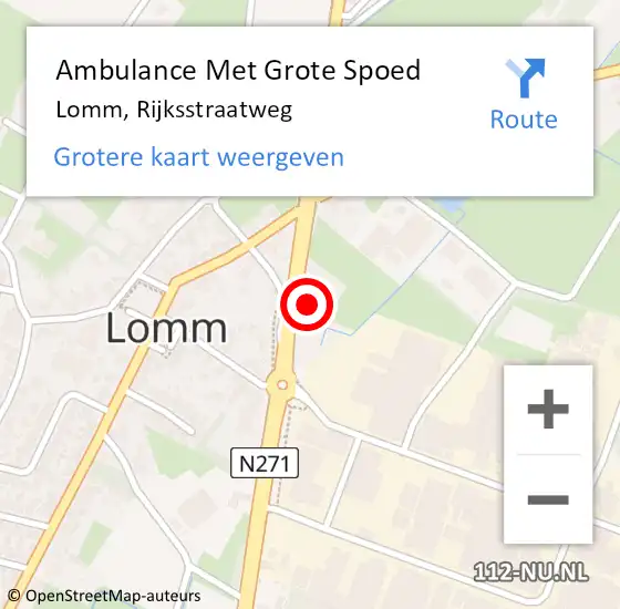 Locatie op kaart van de 112 melding: Ambulance Met Grote Spoed Naar Lomm op 26 januari 2020 17:03