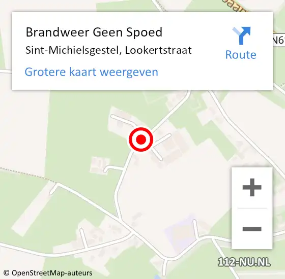 Locatie op kaart van de 112 melding: Brandweer Geen Spoed Naar Sint-Michielsgestel, Lookertstraat op 26 januari 2020 18:03