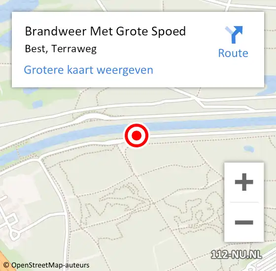 Locatie op kaart van de 112 melding: Brandweer Met Grote Spoed Naar Best, Terraweg op 26 januari 2020 18:22