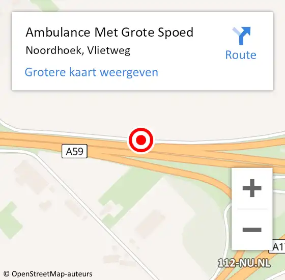 Locatie op kaart van de 112 melding: Ambulance Met Grote Spoed Naar Noordhoek, Vlietweg op 26 januari 2020 19:30