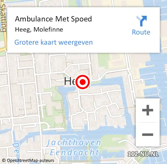 Locatie op kaart van de 112 melding: Ambulance Met Spoed Naar Heeg, Molefinne op 26 januari 2020 19:51