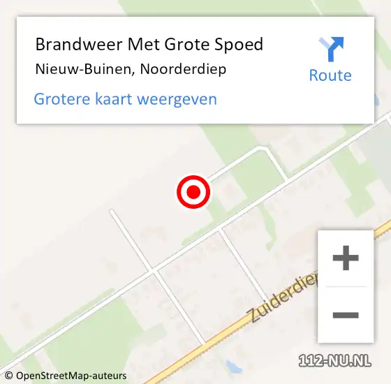 Locatie op kaart van de 112 melding: Brandweer Met Grote Spoed Naar Nieuw-Buinen, Noorderdiep op 26 januari 2020 20:54