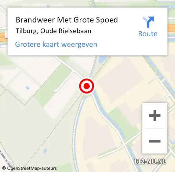 Locatie op kaart van de 112 melding: Brandweer Met Grote Spoed Naar Tilburg, Oude Rielsebaan op 26 januari 2020 22:26