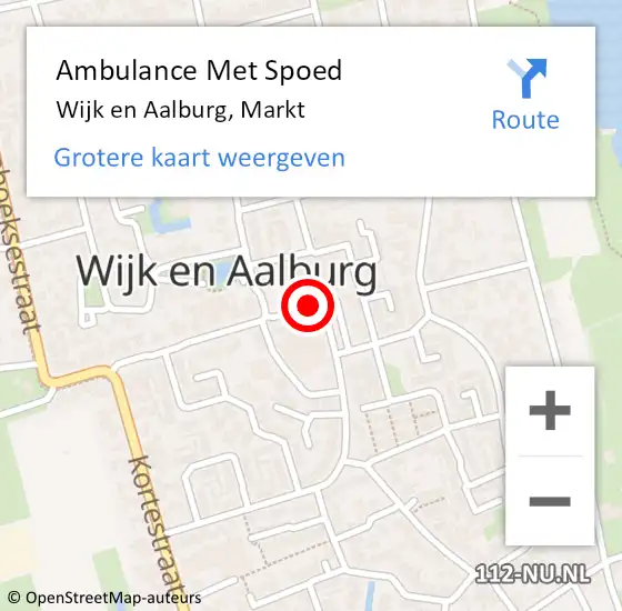 Locatie op kaart van de 112 melding: Ambulance Met Spoed Naar Wijk en Aalburg, Markt op 26 januari 2020 22:34