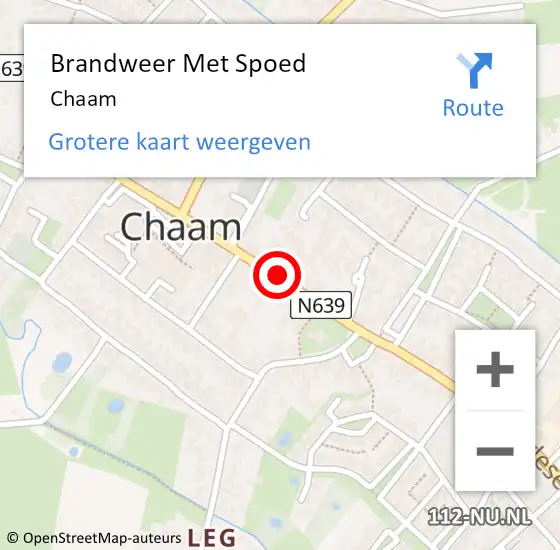 Locatie op kaart van de 112 melding: Brandweer Met Spoed Naar Chaam op 27 januari 2020 00:49