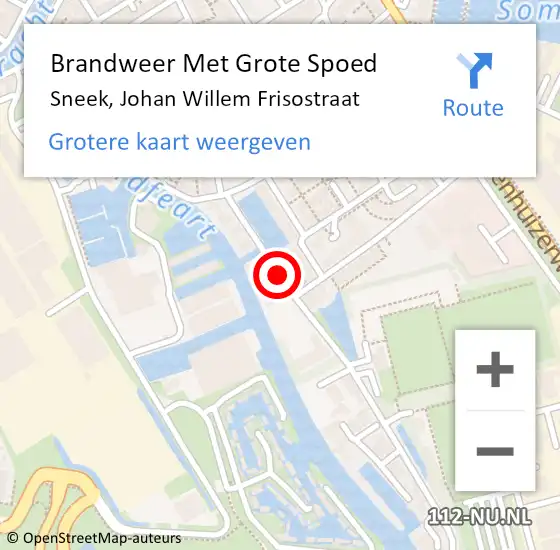 Locatie op kaart van de 112 melding: Brandweer Met Grote Spoed Naar Sneek, Johan Willem Frisostraat op 27 januari 2020 01:04