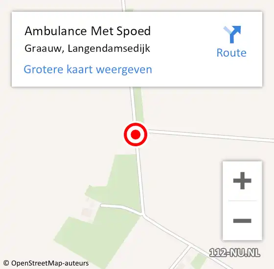 Locatie op kaart van de 112 melding: Ambulance Met Spoed Naar Graauw, Langendamsedijk op 26 april 2014 16:52