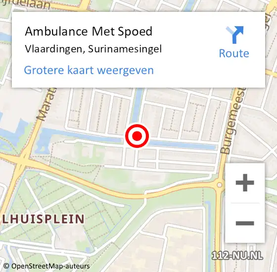Locatie op kaart van de 112 melding: Ambulance Met Spoed Naar Vlaardingen, Surinamesingel op 27 januari 2020 09:04