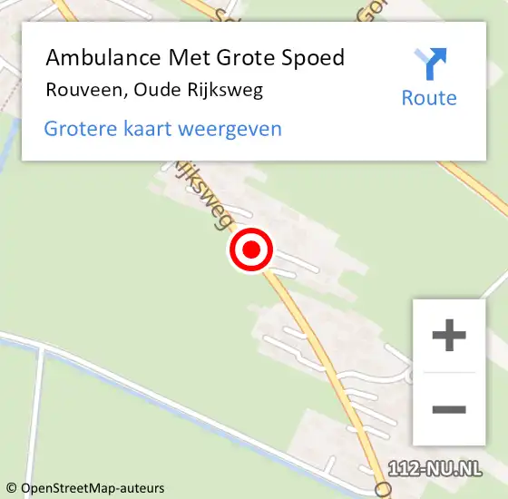 Locatie op kaart van de 112 melding: Ambulance Met Grote Spoed Naar Rouveen, Oude Rijksweg op 27 januari 2020 09:21