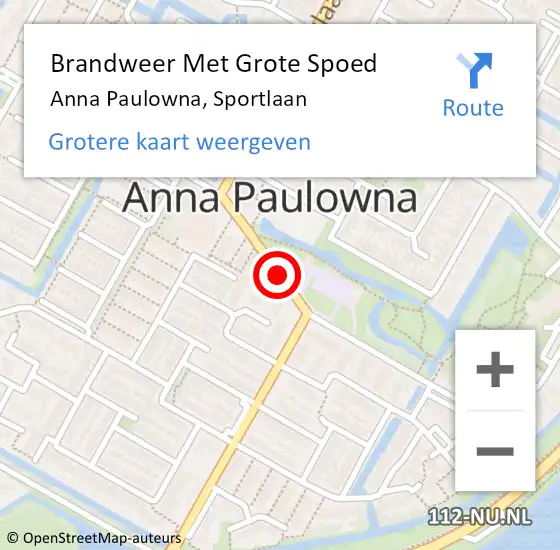 Locatie op kaart van de 112 melding: Brandweer Met Grote Spoed Naar Anna Paulowna, Sportlaan op 27 januari 2020 10:06