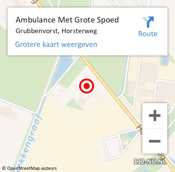 Locatie op kaart van de 112 melding: Ambulance Met Grote Spoed Naar Grubbenvorst, Horsterweg op 26 april 2014 17:26