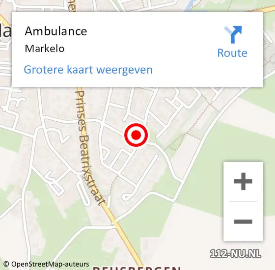 Locatie op kaart van de 112 melding: Ambulance Markelo op 27 januari 2020 11:22