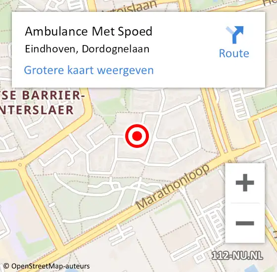 Locatie op kaart van de 112 melding: Ambulance Met Spoed Naar Eindhoven, Dordognelaan op 27 januari 2020 13:52