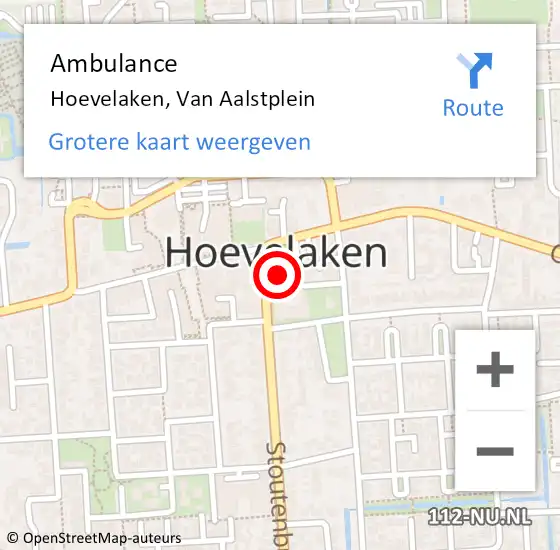 Locatie op kaart van de 112 melding: Ambulance Hoevelaken, Van Aalstplein op 27 januari 2020 14:04