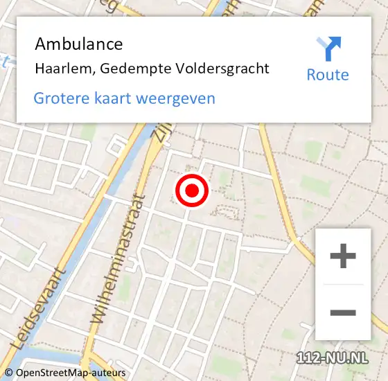 Locatie op kaart van de 112 melding: Ambulance Haarlem, Gedempte Voldersgracht op 27 januari 2020 14:08