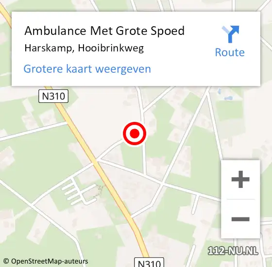Locatie op kaart van de 112 melding: Ambulance Met Grote Spoed Naar Harskamp, Hooibrinkweg op 27 januari 2020 14:23