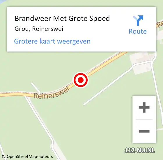 Locatie op kaart van de 112 melding: Brandweer Met Grote Spoed Naar Grou, Reinerswei op 27 januari 2020 15:16