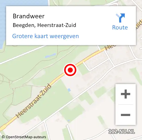 Locatie op kaart van de 112 melding: Brandweer Beegden, Heerstraat-Zuid op 27 januari 2020 15:42