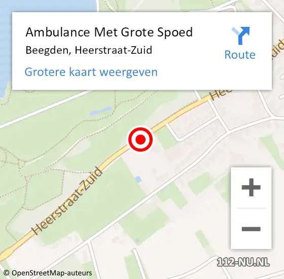 Locatie op kaart van de 112 melding: Ambulance Met Grote Spoed Naar Beegden, Heerstraat-Zuid op 27 januari 2020 15:42