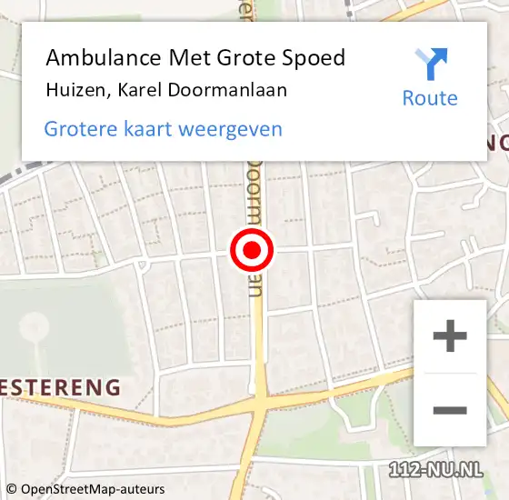 Locatie op kaart van de 112 melding: Ambulance Met Grote Spoed Naar Huizen, Karel Doormanlaan op 27 januari 2020 15:42