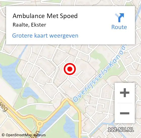 Locatie op kaart van de 112 melding: Ambulance Met Spoed Naar Raalte, Ekster op 27 januari 2020 17:26