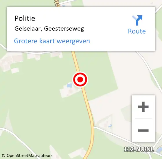 Locatie op kaart van de 112 melding: Politie Gelselaar, Geesterseweg op 27 januari 2020 17:39