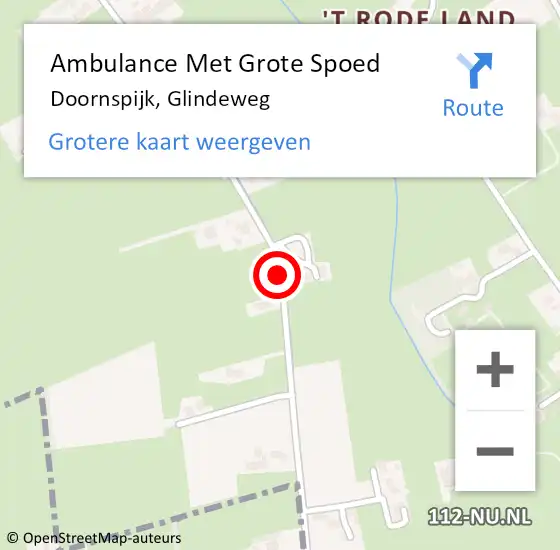 Locatie op kaart van de 112 melding: Ambulance Met Grote Spoed Naar Doornspijk, Glindeweg op 27 januari 2020 18:42