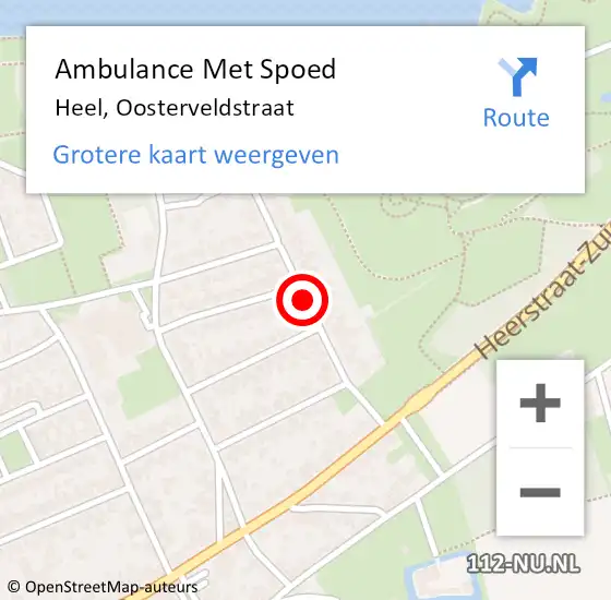 Locatie op kaart van de 112 melding: Ambulance Met Spoed Naar Heel, Oosterveldstraat op 27 januari 2020 19:18