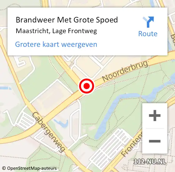 Locatie op kaart van de 112 melding: Brandweer Met Grote Spoed Naar Maastricht, Lage Frontweg op 27 januari 2020 19:19