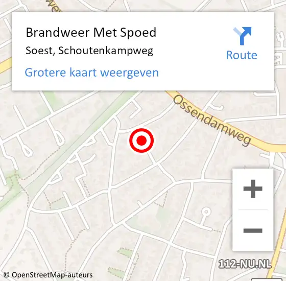 Locatie op kaart van de 112 melding: Brandweer Met Spoed Naar Soest, Schoutenkampweg op 27 januari 2020 19:35