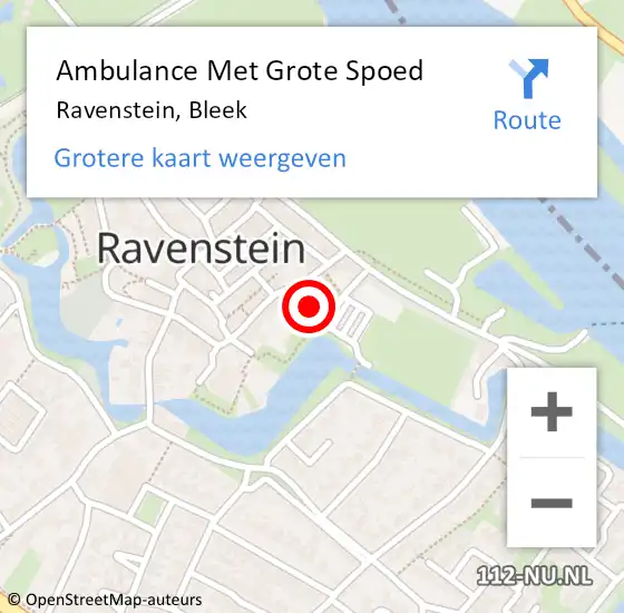 Locatie op kaart van de 112 melding: Ambulance Met Grote Spoed Naar Ravenstein, Bleek op 26 april 2014 18:17