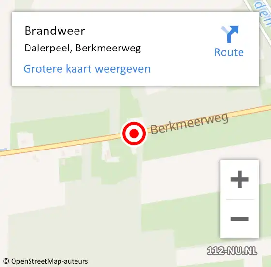 Locatie op kaart van de 112 melding: Brandweer Dalerpeel, Berkmeerweg op 27 januari 2020 19:46