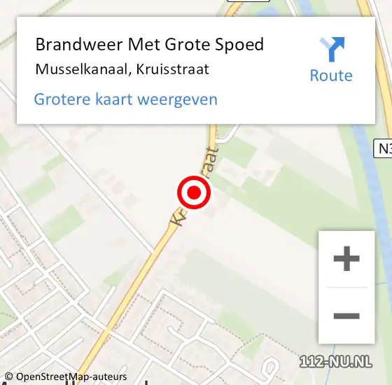 Locatie op kaart van de 112 melding: Brandweer Met Grote Spoed Naar Musselkanaal, Kruisstraat op 27 januari 2020 21:24