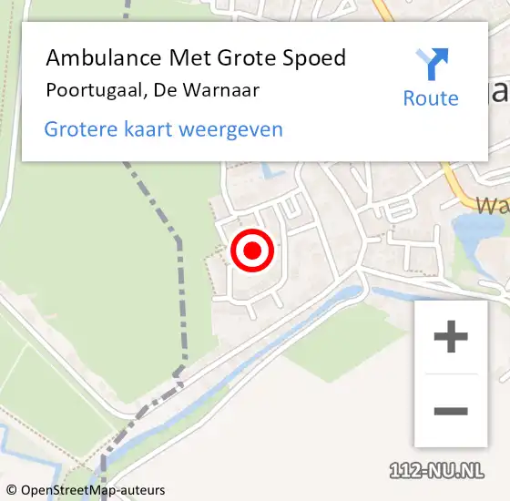Locatie op kaart van de 112 melding: Ambulance Met Grote Spoed Naar Poortugaal, De Warnaar op 28 januari 2020 02:44