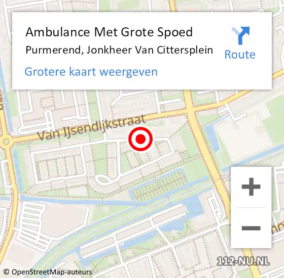 Locatie op kaart van de 112 melding: Ambulance Met Grote Spoed Naar Purmerend, Jonkheer Van Cittersplein op 28 januari 2020 02:51
