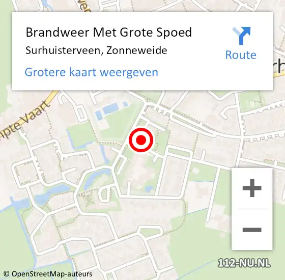 Locatie op kaart van de 112 melding: Brandweer Met Grote Spoed Naar Surhuisterveen, Zonneweide op 28 januari 2020 07:58