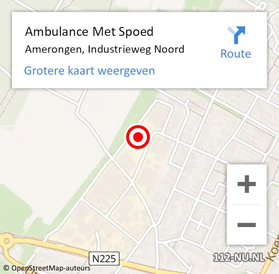 Locatie op kaart van de 112 melding: Ambulance Met Spoed Naar Amerongen, Industrieweg Noord op 28 januari 2020 08:14