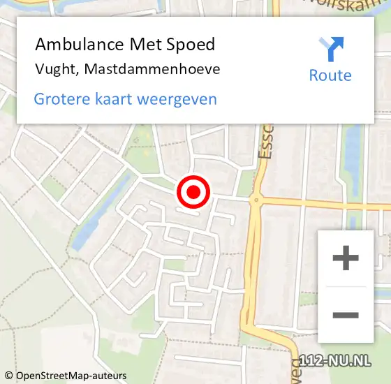 Locatie op kaart van de 112 melding: Ambulance Met Spoed Naar Vught, Mastdammenhoeve op 28 januari 2020 10:22