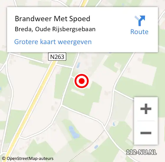 Locatie op kaart van de 112 melding: Brandweer Met Spoed Naar Breda, Oude Rijsbergsebaan op 28 januari 2020 11:32