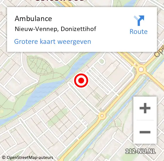 Locatie op kaart van de 112 melding: Ambulance Nieuw-Vennep, Donizettihof op 28 januari 2020 11:54