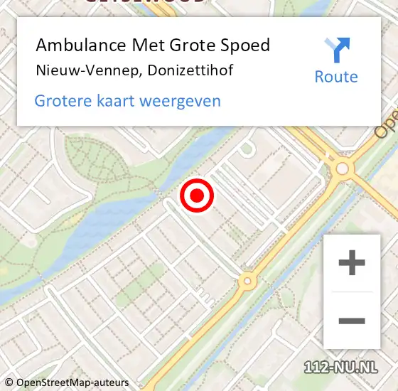 Locatie op kaart van de 112 melding: Ambulance Met Grote Spoed Naar Nieuw-Vennep, Donizettihof op 28 januari 2020 11:56